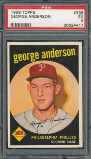 1959 topps 338 george anderson psa ex 5 4417
