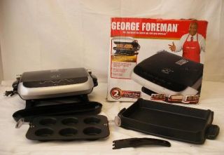 George Foreman GRP4EMB Black Evolve Grill with 3 Grill Plates