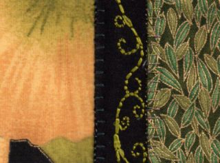 Ginkgo Leaves Mini Patchwork Crazy Quilt Art R 2 Frame