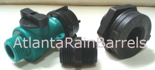 Rain Barrel Garden Hose Connection Kit fits cisterns and other