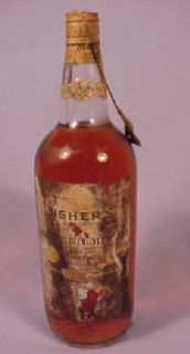 Ushers Old Vatted Glenlivet Whisky Collectible Bottle, 40 Oz, 1940s