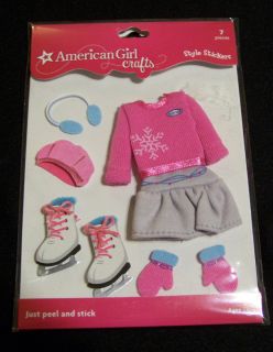 American Girl Crafts Ice Skating Style Stickers 7 Pieces New