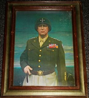 General George S Patton Framed Lithograph Picture