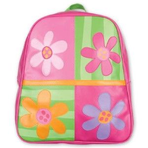 Pink Green Kids Flower Backpack Girls School Book Bag