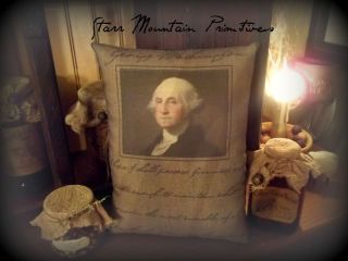Primitive Early Colonial George Washington Pillow Tuck