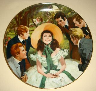 Gone With Wind 50th Anniversary SCARLETT & SUITORS Charming Plate Orig