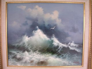 Eugene Garin Seascape Solitude in Motion Original Signed Oil Painting