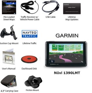 Garmin Nuvi 1390LMT 4 3 Automotive GPS Free Lifetime Map Updates