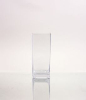 Wholesale Small Block Square Glass Vase 3 Opening x 8 Height (12pcs