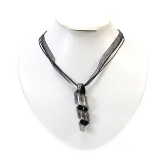 Brand New Pedant Curly Colored Glaze Necklace Black