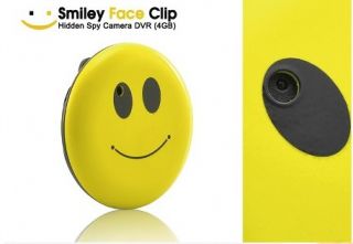 Smiley Face Clip Hidden Spy Camera DVR with 4GB Micro SD Memory Card