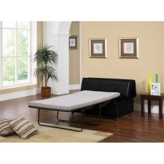 Glendale black PU LEATHER OTTOMAN w/pull out guest bed, living