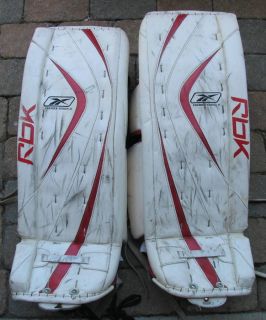 RBK Premier Series II Goalie Pads 32 2 Used $Ave White Red