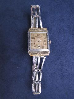 Vintage Art Deco Goering Wristwatch Gold Silver Metal