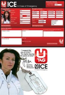 Utag® U Tag Ice USB Dogtag Medical Alert Tag Necklace