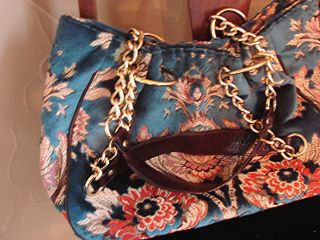 Glenda Gies Millie Paprika Tapestry Chenile Handbag Turquoise