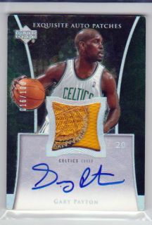  05 Ud Exquisite Collection Patch Autograph Auto GARY PAYTON 100 dinged