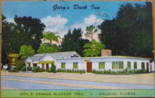 1951 PC Garys Duck Inn Restaurant Orlando Florida FL