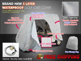 EZ Go Golf Cart Covers 5 Layer Waterproof 2 Seater
