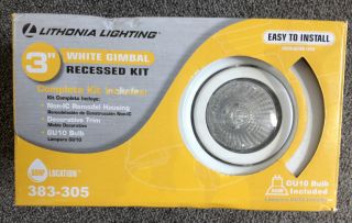 Lithonia Lighting 3 in GU10 White Gimbal Recessed Kit