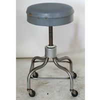 pedigo chrome vintage pedigo chrome adjustable stool gray vinyl seat