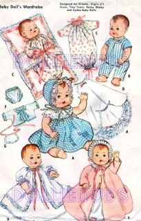 Vintage 8 9 Tiny Tears Ginette Baby Doll Clothes Pattern 2261
