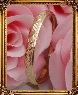 Toddler Girls 14k Gold Bangle Bracelet Engraved 2 5 Yrs