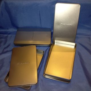 4pack Snap on Tin Metal Gift Storage Tool Box Case Organizer 6 x 10 x