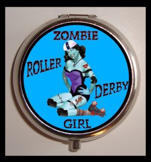 Roller Derby Zombie Girl Pin Up Pinup Pill Box Pillbox