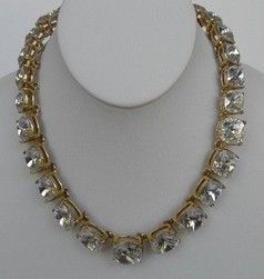 Kenneth Jay Lane Square Crystal Headlight Necklace