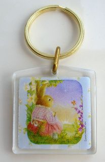 Susan Wheeler Bunny Holly Pond Hill Gold Key Ring Chain
