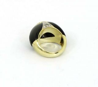 Unique Vintage 14k Gold Diamonds Onyx Band Ring