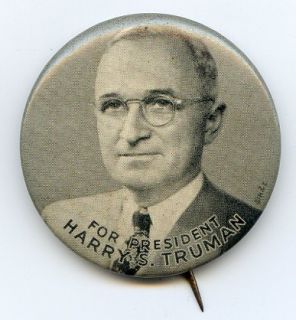 Harry s Truman for President 1948 Pin Pinback Button