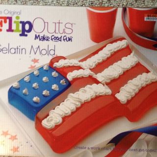 NEW The Original FlipOuts Gelatin Jello Mold Red White Blue US Flag