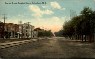 Goldsboro Center Street Scene c1910 Postcard