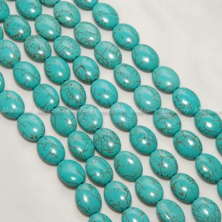  Copper Green Turquoise Oval Loose Beads Gemstone 15 5 MB225