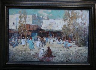 Edwin Glasgow Tangier Morocco 1929 Exhibited Impressionist Oil