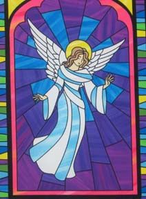  Dove Church Stained Glass Windows Quilt Blocks Sew Craft Panel
