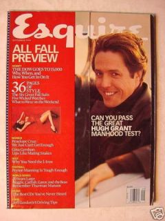 Esquire Magazine September 1999 Hugh Grant Gina Gershon