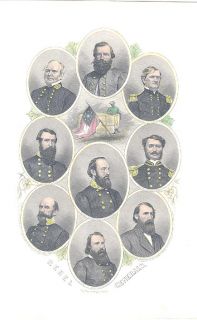  generals 1866 engrave jeb stuart jackson 9 confederate generals