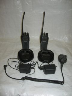 Two (2) Motorola CP 200 Two Way Radios / Walkie Talkies W/ Chargers NO