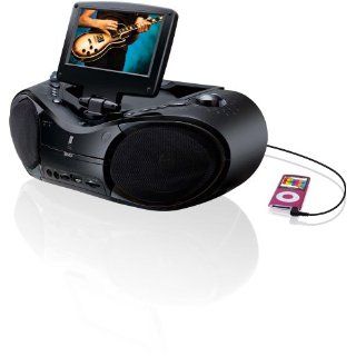 GPX BT780B Portable DVD/CD/AM/FM Radio Boombox with 7 Inch LCD Display