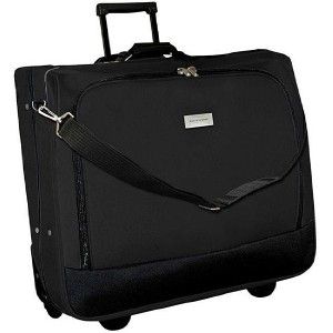 NEW Geoffrey Beene WHEELED ROLLING Garment Bag Suitcase   BLACK