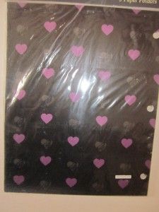 Roxy Girls 3 Paper Folders Flurries Hearts Plaid School Supplies