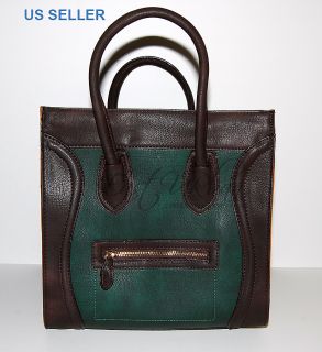 Gossip Girl inspired Luggage Tote Smile Colorblock Handbag top handle