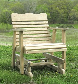 Amish Colonial Oak Glider Chair Outdoor Patio Furniture