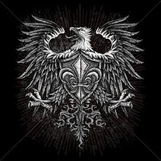 Gothic Eagle Fleur de Lis T Shirt Biker