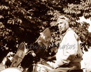 1940 Harley Davidson Rider Biker with Googles Photo