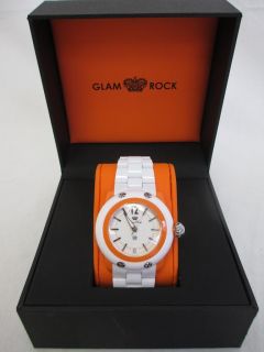 Glam Rock Womens GK4007 Miami Beach White Dial White Resin Watch