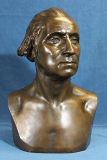 Antique 1898 James MacDonald Life Sized George Washington Bronze Bust